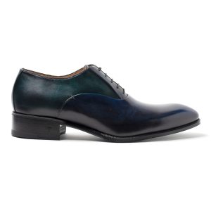 ELTON Stringate in Pelle blu verde