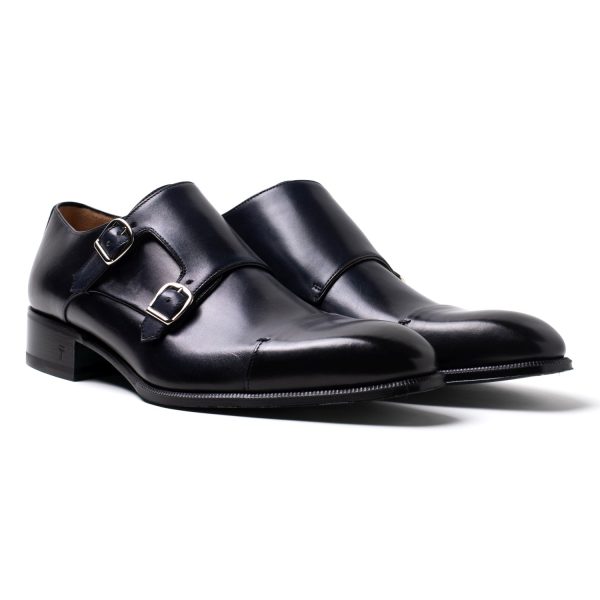 ELIOT Doppia Fibbia in Pelle Blu-nero - immagine 2