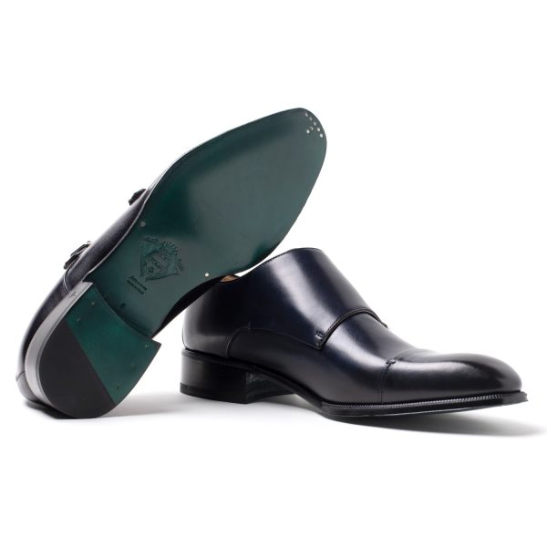 ELIOT Doppia Fibbia in Pelle Blu-nero - immagine 5