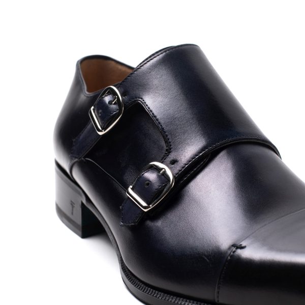 ELIOT Doppia Fibbia in Pelle Blu-nero - immagine 4