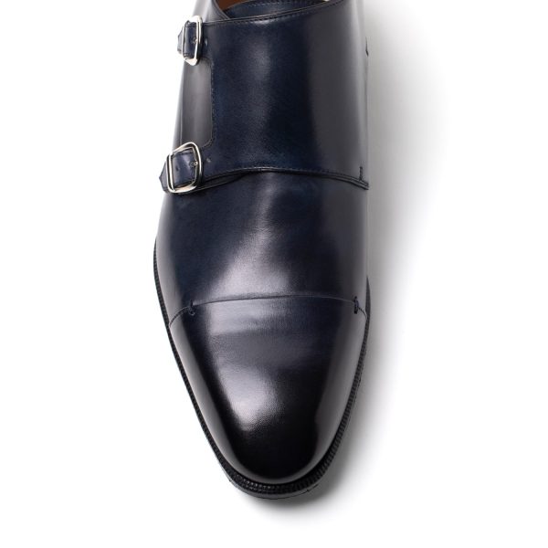 ELIOT Doppia Fibbia in Pelle Blu-nero - immagine 3