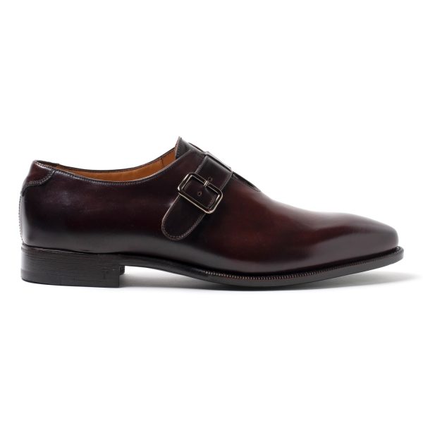 DAVID Mono fibbia in Pelle Shell Cordovan bordeaux
