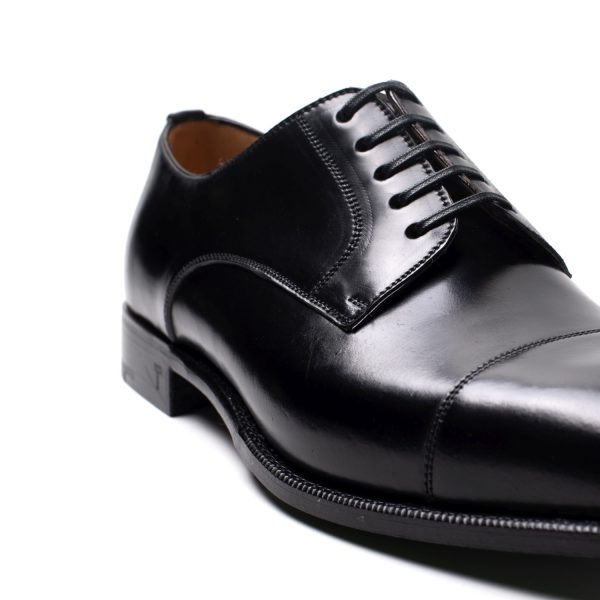 CLIVE Stringate in Pelle Shell Cordovan nero - immagine 5