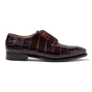 CRAIG Stringate in pelle di Coccodrillo cognac