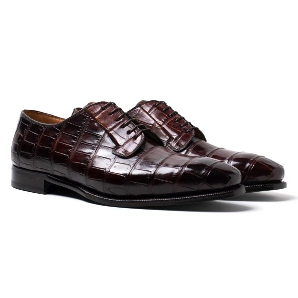 CRAIG Stringate in pelle di Coccodrillo cognac - immagine 2