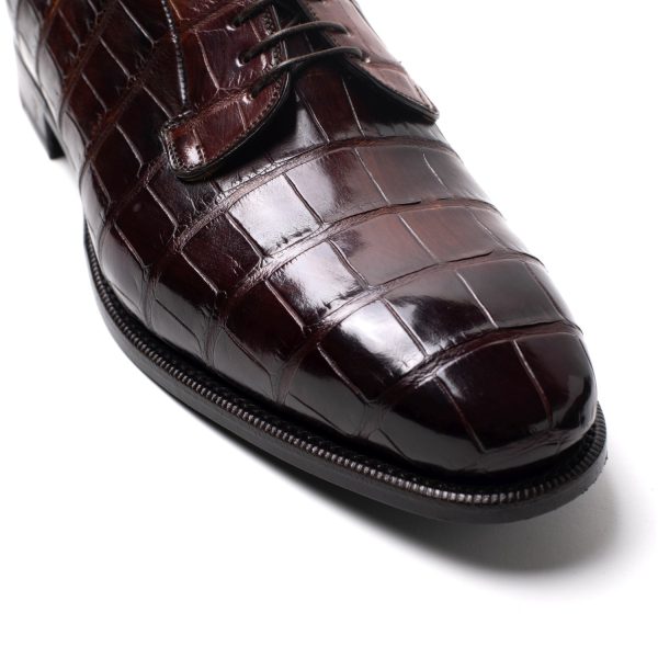 CRAIG Stringate in pelle di Coccodrillo cognac - immagine 4