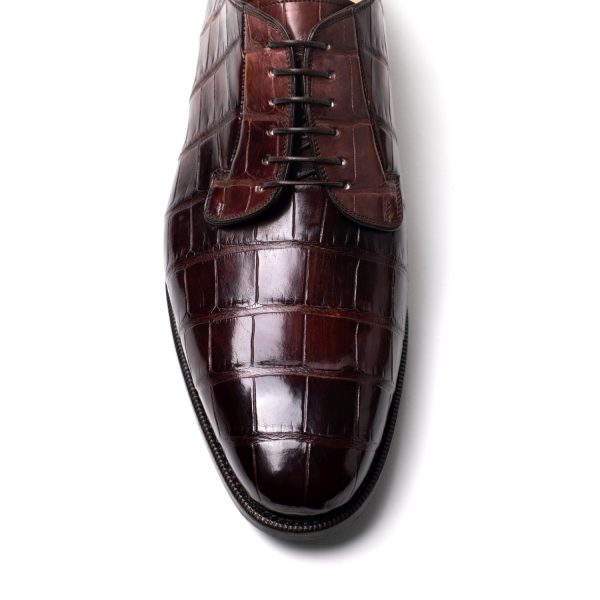CRAIG Stringate in pelle di Coccodrillo cognac - immagine 3