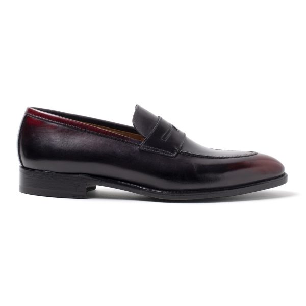 T Mocassini in Pelle Bordeaux/Nero