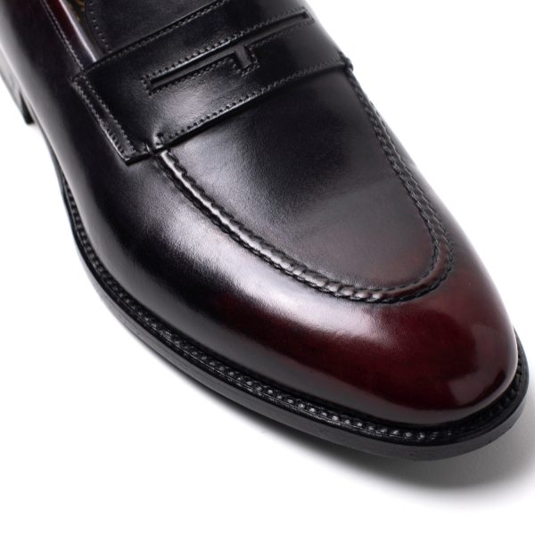 T Mocassini in Pelle Bordeaux/Nero - immagine 4