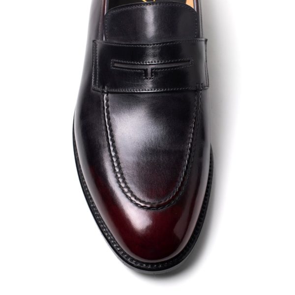 T Mocassini in Pelle Bordeaux/Nero - immagine 3