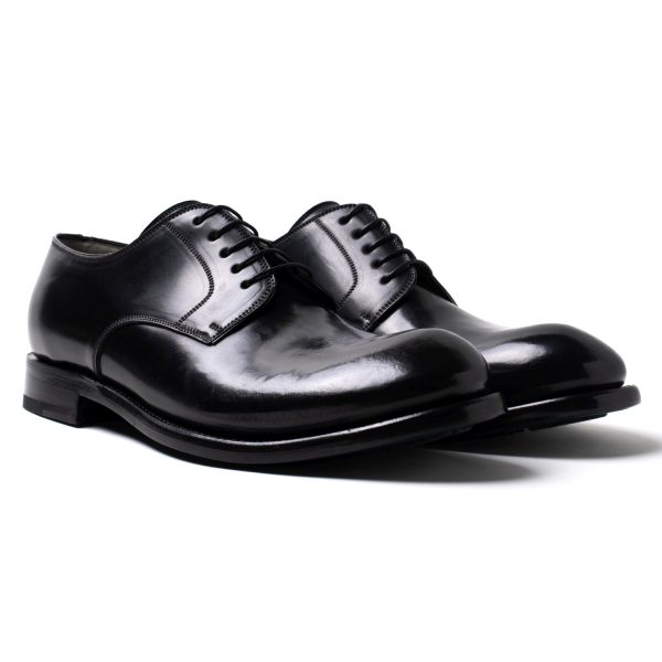 GP13 stringate in Pelle Shell Cordovan nero - immagine 2