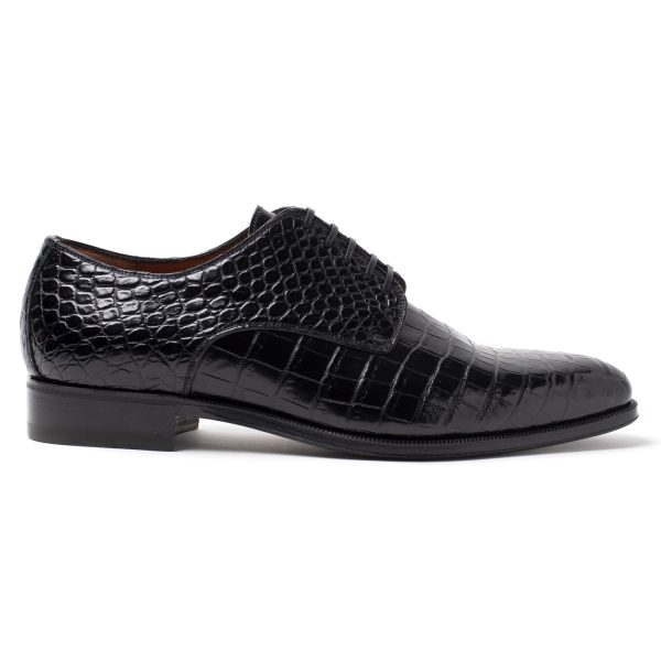 PHILIP Stringate in pelle di Coccodrillo nero
