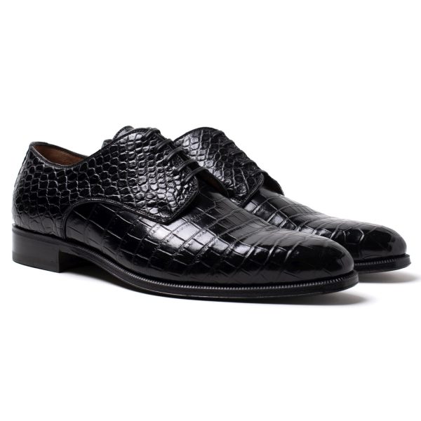 PHILIP Stringate in pelle di Coccodrillo nero - immagine 2