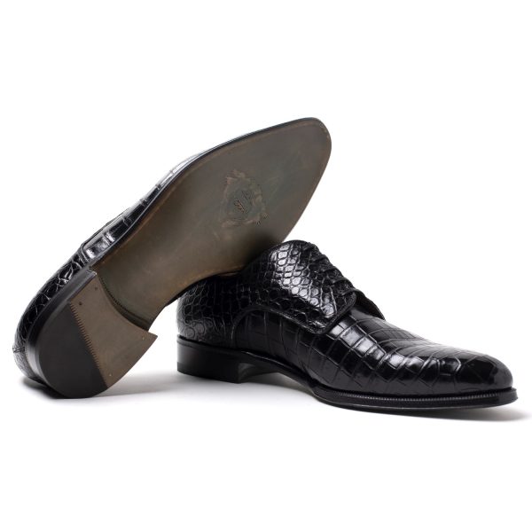 PHILIP Stringate in pelle di Coccodrillo nero - immagine 5