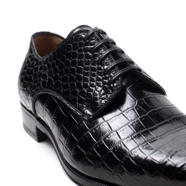 PHILIP Stringate in pelle di Coccodrillo nero - immagine 4