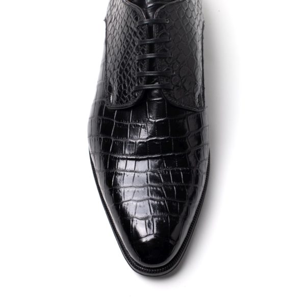 PHILIP Stringate in pelle di Coccodrillo nero - immagine 3