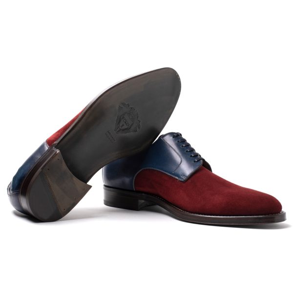PHILIP OMO Stringate in Pelle e Suede, Blu-bordeaux - immagine 6