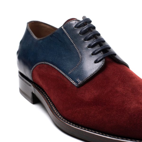 PHILIP OMO Stringate in Pelle e Suede, Blu-bordeaux - immagine 5