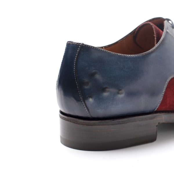 PHILIP OMO Stringate in Pelle e Suede, Blu-bordeaux - immagine 4