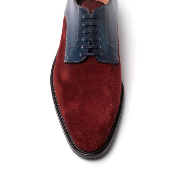 PHILIP OMO Stringate in Pelle e Suede, Blu-bordeaux - immagine 3