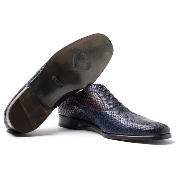WILLIAM Stringate in Pitone blu, bordeaux - immagine 5
