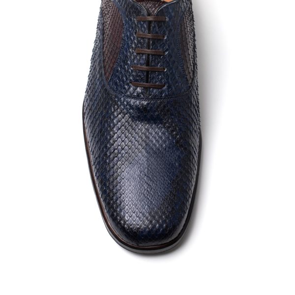 WILLIAM Stringate in Pitone blu, bordeaux - immagine 3