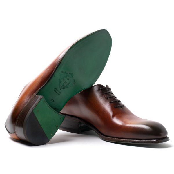 TULIP stringate in pelle cognac, verde degradé - immagine 6