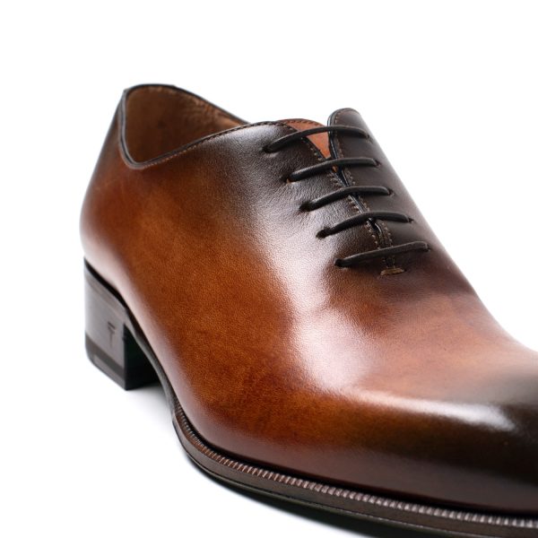 TULIP stringate in pelle cognac, verde degradé - immagine 5