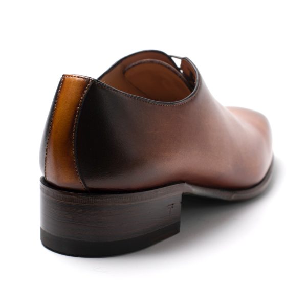 TULIP stringate in pelle cognac, verde degradé - immagine 4