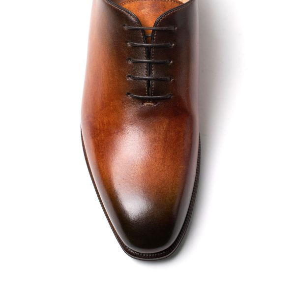 TULIP stringate in pelle cognac, verde degradé - immagine 3