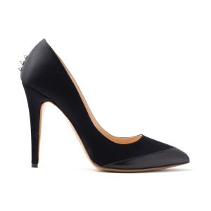 CHIRI Décolleté in raso e pelle nero