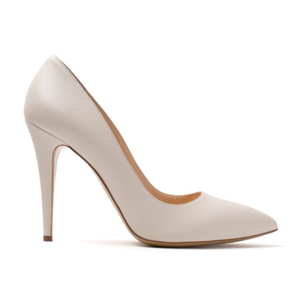CHIONE Décolleté in pelle bianco