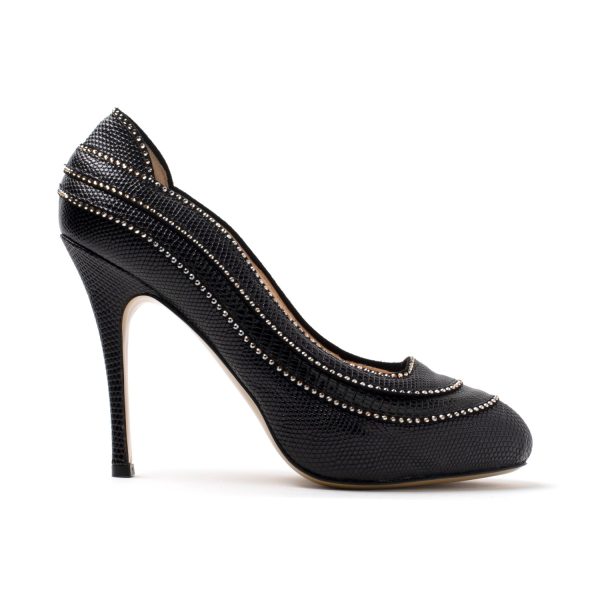 RIALTO Décolleté in pelle di varanus nero
