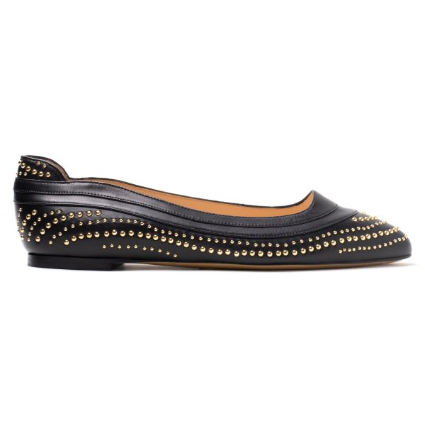 SHAPE Ballerine in Pelle con Borchie nero