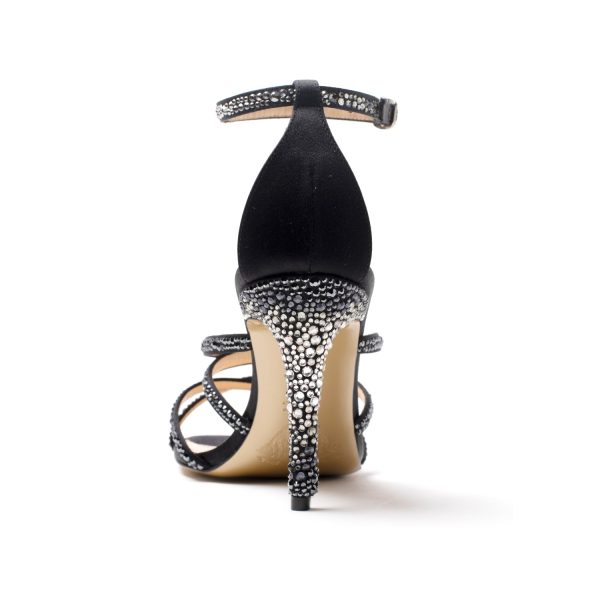 ECLIPSE Sandali raso e cristalli Swarovski nero - immagine 6