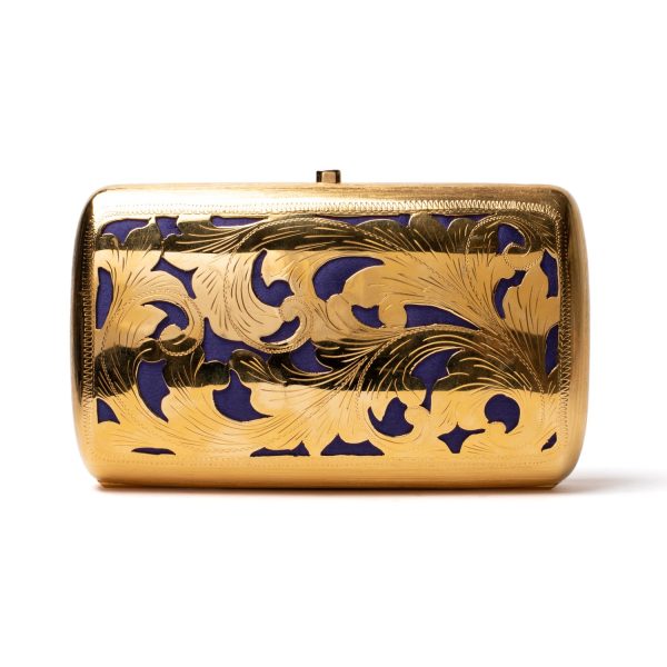 SOLANUM Borsa clutch incisa oro